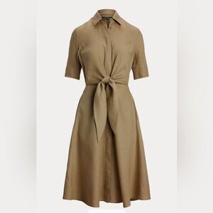 Ralph Lauren Tie Front Linen Shirt Dress
